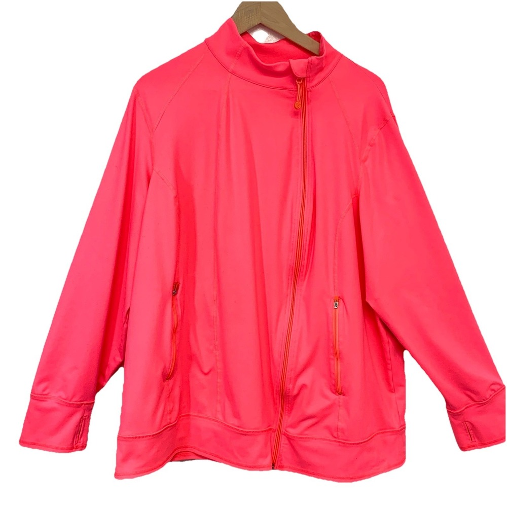 Livi Active Full Zip Sweatshirt 22/24 Long Sleeve Pockets Coral Peach Travel‎